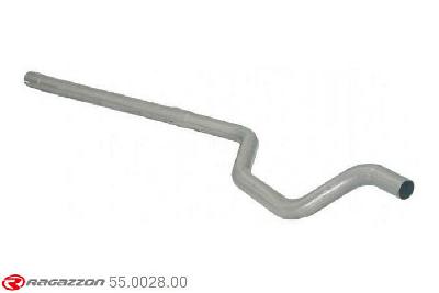 55.0028.00, Fiat Punto II (typ188) 1.2 (44kW) - 1.2 16V Sporting (59kW) 09/1999 - 05/2003, Stainless steel centre pipe group NCut of the original centre silencer towards the rear silencer. The installation on the original rear silencer requires a modification of the original coupling. inner input diameter 45mm with reduction to  42mm pipe outer diameter 45mm outer outlet diameter 42mm