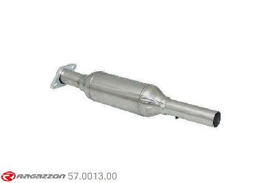 57.0013.00, Fiat Punto II (typ188) 1.8 HGT (96kW) 09/1999 - 05/2003, Stainless steel centre silencerCut of the original centre silencer towards the rear silencer. The installation on the original rear silencer requires a modification of the original coupling. pipe outer diameter 50mm outer outlet diameter 50mm