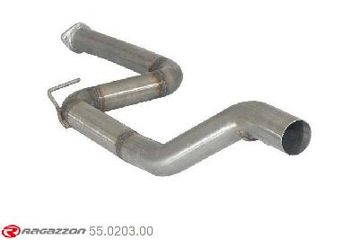 55.0203.00, Ford Focus II RS500 2.5 Turbo (257kW) Oversized Diameter 70mm 2010-, Stainless steel centre pipe group N - Oversized exhaust pipe diameter 70 mm - install with 50.0295.61Cut of the original centre silencer towards the rear silencer. The installation on the original rear silencer requires a modification of the original coupling., To be instaled together with 50.0318.61 / 50.0295.61 pipe outer diameter 70mm outer outlet diameter 70mm