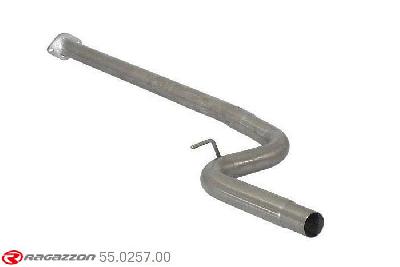 55.0257.00, Ford Focus III 1.6 Ecoboost (110kW) 03/2011-, Stainless steel centre pipeCut of the original centre silencer towards the rear silencer. The installation on the original rear silencer requires a modification of the original coupling. pipe outer diameter 60mm outer outlet diameter 55mm