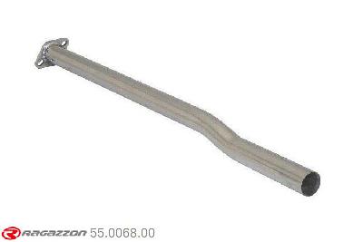 55.0068.00, Mini R53 Cooper S 1.6 I (120Kw / 125Kw) 2002 - 10/2006, Stainless steel centre pipeCut of the original centre silencer towards the rear silencer. The installation on the original rear silencer requires a modification of the original coupling. pipe outer diameter 54mm outer outlet diameter 57mm