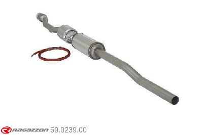 50.0239.00, Mini R56 Cooper 1.6 (88kW) 11/2006-, Metallic catalyst 200cpsi + Stainless steel centre silencerCut of the original centre silencer towards the rear silencer. The installation on the original rear silencer requires a modification of the original coupling., To be instaled together with 52.0009.00 pipe outer diameter 50mm outer outlet diameter 48mm