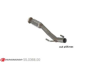 55.0368.00, Peugeot 208 XY 1.6 16V THP (115kW) 2012-, Stainless steel front pipe with flexibleCut of the original flexible pipe towards the centre silencer. The installation on the original centre silencer requires a modification of the original coupling. pipe outer diameter 54mm outer outlet diameter 55mm