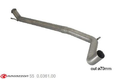55.0361.00, Peugeot RCZ 1.6 Turbo (147kW) 2010-, Stainless steel centre pipe group N - Oversized exhaust pipe diameter 70 mmCut of the original centre silencer. For the installation on the original rear silencer is necessary to order a coupling, which is indicated in the catalogue. pipe outer diameter 70mm outer outlet diameter 70mm