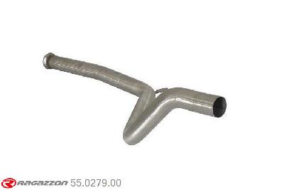 55.0279.00, Peugeot RCZ 2.0 HDi FAP (120kW) 06/2010-, Stainless steel centre pipe - Oversized exhaust pipe diameter 60 mmCut of the original centre silencer towards the rear silencer. The installation on the original rear silencer requires a modification of the original coupling. pipe outer diameter 60mm outer outlet diameter 60mm