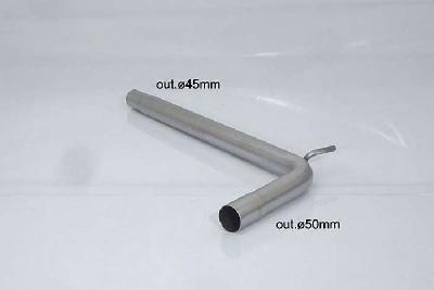 55.0180.00, Skoda Fabia (5J) 2007-2014 1.2TSI (77kW) 2010-2014, Stainless steel centre pipe group NCut of the original centre silencer towards the rear silencer. The installation on the original rear silencer requires a modification of the original coupling. outer input diameter 45mm pipe outer diameter 50mm outer outlet diameter 50mm