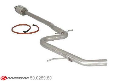 50.0289.80, VW Golf V 1.4TSI (90kw) 2007-, Metallic catalyst 200cpsi + Stainless steel centre pipeCut of the original centre silencer towards the rear silencer. The installation on the original rear silencer requires a modification of the original coupling., To be instaled together with 55.0179.00 pipe outer diameter 54mm outer outlet diameter 55mm