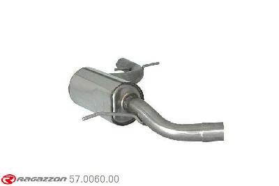 57.0060.00, VW Golf VI 2.0 GTI TSI (155kW) 2009-, Stainless steel centre silencerCut of the original centre silencer. For the installation on the original rear silencer is necessary to order a coupling, which is indicated in the catalogue. outer input diameter 60mm pipe outer diameter 60mm outer outlet diameter 65mm