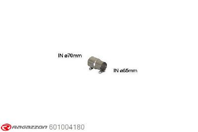 601004180, VW Golf VI 2.0 GTI TSI (155kW) Oversized Diameter 70mm 2009-, Connecting sleeve for the installation of 55.0361.00 / 54.0253.00 on the original rear muffler