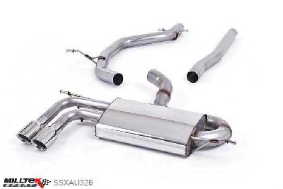 SSXAU326, Audi A3 2.0 TDI 140bhp 2WD 3 door DPF 2008-2012 Milltek, Particulate Filter-back system, Polished Tips Twin 80mm GT80 Polished, 2,75 inch, 69,85mm