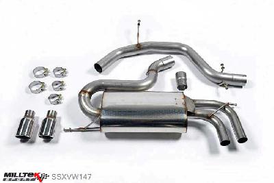 SSXVW147, Audi A3 2.0T FSi 2WD Sportback and 3 door 2003-2012 Milltek, Cat-back system, Non-resonated (louder) Twin 80mm Jet, 2,75 inch, 69,85mm