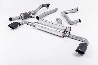 SSXAU363, Audi TT Mk2 2.0 TFSi 2WD 2011-2014 Milltek, Turbo-back system including Hi-Flow Sports Cat, Ceramic Black Tips. Requires a stage 2 ECU remap Dual 115mm GT115 Cerakote Black, 3 inch, 76,2mm