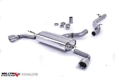 SSXAU258, Audi TT Mk2 3.2 quattro 2006-2010 Milltek, Cat-back system, Non-resonated (louder). Dual-outlet 100mm Jet, 2,75 inch, 69,85mm