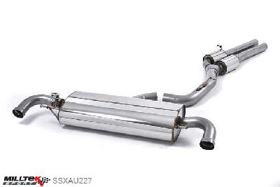 SSXAU227, Audi TT Mk2 TT RS Roadster 2.5-litre TFSI quattro 2009-2014 Milltek, Cat-back system, Resonated (quieter). Uses OE Tips and includes Active Exhaust Valve (works with Sport button to release extra sound when required) , 3 inch, 76,2mm