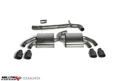 SSXAU454, Audi TT Mk2 TTS quattro 2008-2014 Milltek, Cat-back system, 3-inch Race System. Non-resonated (louder). Cerakote Black Tips , 3 inch, 76,2mm