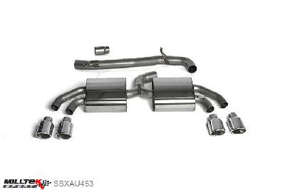 SSXAU453, Audi TT Mk2 TTS quattro 2008-2014 Milltek, Cat-back system, 3-inch Race System. Non-resonated (louder). Polished Tips , 3 inch, 76,2mm