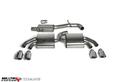 SSXAU456, Audi TT Mk2 TTS quattro 2008-2014 Milltek, Cat-back system, 3-inch Race System. Resonated (quieter). Polished Tips , 3 inch, 76,2mm