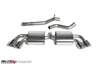 SSXAU292, Audi TT Mk2 TTS quattro 2008-2014 Milltek, Cat-back system, Non-resonated (louder) Quad Special, 2,75 inch, 69,85mm