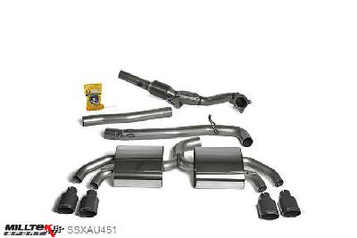 SSXAU451, Audi TT Mk2 TTS quattro 2008-2014 Milltek, Full System (including Hi-Flow Sports Cat), 3-inch Race System. Non-resonated (louder). Cerakote Black Tips. Requires a Stage 2 ECU remap , 3 inch, 76,2mm
