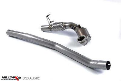 SSXAU582, Audi TT Mk3 TTS 2.0TFSI Quattro 2015- Milltek, Large Bore Downpipe and Hi-Flow Sports Cat, EC-Approved. Must be fitted with the Milltek Sport cat-back system and requires a Stage 2 ECU remap , 3 inch, 76,2mm