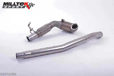 SSXAU586, Audi TT Mk3 TTS 2.0TFSI Quattro 2015- Milltek, Large Bore Downpipe and Hi-Flow Sports Cat, Must be fitted with OE Exhaust system only. , 3 inch, 76,2mm