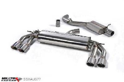 SSXAU577, Audi TT Mk3 TTS 2.0TFSI Quattro 2015- Milltek, Cat-back system, Resonated (Quieter) with Polished Oval Tips - EC Approval Coming Soon , 3 inch, 76,2mm