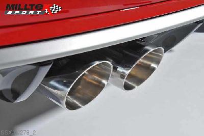 SSXAU279, Audi S/RS RS3 Sportback S tronic (8P) 2011-2012 Milltek, Turbo-back system including Hi-Flow Sports Cat, Reonsated. Stage 2 ECU Remap required. Polished Tips. Includes Active Exhaust Valves Twin 90mm GT90 Polished, 3 inch, 76,2mm