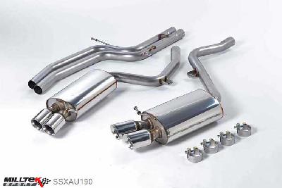 SSXAU190, Audi S/RS S5 Coupe 4.2 V8 quattro (Manual and Auto) 2007-2011 Milltek, Cat-back system, Non-resonated (louder). Manual-only Twin 80mm GT80 Polished, 2,36 inch, 60mm