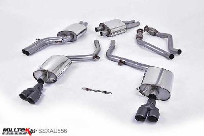 SSXAU556, Audi S/RS S5 Sportback 3.0 TFSI quattro 2010-2011 Milltek, Cat-back system, EC-Approved. Quad Cerakote Black Tips Twin 80mm GT80 Cerakote Black, 2,37 inch, 60,3mm