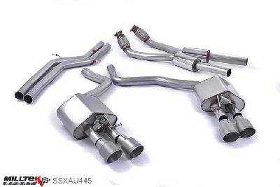 SSXAU445, Audi S/RS S6 4.0 TFSI C7 quattro 2012- Milltek, Cat-back system, Non-resonated (louder) with Titanium tips. Some 2016 and later models have an updated valve location on one rear silencer meaning the wiring loom needs extending to accommodate. Quad 100mm GT100 Titanium, 2,76 inch, 70mm