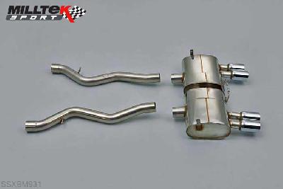 SSXBM931, BMW 3 Series E90 M3 4.0 V8 Saloon / Sedan 2007-2011 Milltek, Cat-back system, Polished Tips Quad 80mm Special, 2,76 inch, 70mm