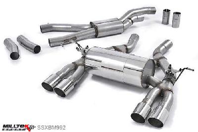SSXBM992, BMW 3 Series F80 M3 Saloon 2014- Milltek, Cat-back system, EC-Approved. Polished Tips Quad 90mm GT90 Polished, 2,76 inch, 70mm
