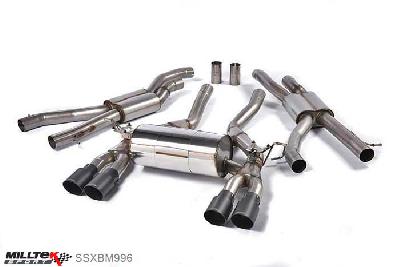 SSXBM996, BMW 3 Series F80 M3 Saloon 2014- Milltek, Cat-back system, Race system. Cerakote Black Tips Quad 90mm GT90 Cerakote Black, 2,76 inch, 70mm