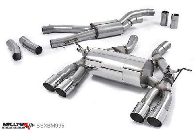 SSXBM995, BMW 4 Series F82 M4 Coupe 2014- Milltek, Cat-back system, Race system. Polished Tips Quad 90mm GT90 Polished, 2,76 inch, 70mm