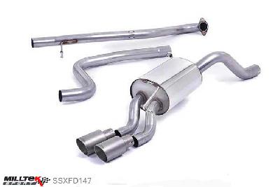 SSXFD147, Ford Fiesta 1.0T EcoBoost (100/125/140PS) 2013- Milltek, Cat-back system, Non-resonated (louder). Titanium Tips. Requires Fiesta Zetec S rear valance (part number 1833264) available from your local Ford dealer Twin 80mm GT80 Titanium, 2,37 inch, 60,3mm
