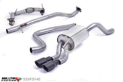 SSXFD140, Ford Fiesta 1.0T EcoBoost (100/125/140PS) 2013- Milltek, Turbo-back system excluding Hi-Flow Sports Cat, Non-resonated (louder). Cerakote Black Tips. Requires a Stage 2 ECU remap. Requires Fiesta Zetec S rear valance (part number 1833264) available from your local Ford dealer Twin 80mm GT80 Cerakote Black, 2,37 inch, 60,3mm