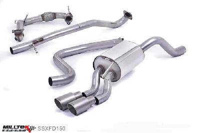SSXFD150, Ford Fiesta 1.0T EcoBoost (100/125/140PS) 2013- Milltek, Turbo-back system excluding Hi-Flow Sports Cat, Non-resonated (louder). Titanium Tips. Requires a Stage 2 ECU remap. Requires Fiesta Zetec S rear valance (part number 1833264) available from your local Ford dealer Twin 80mm GT80 Titanium, 2,37 inch, 60,3mm