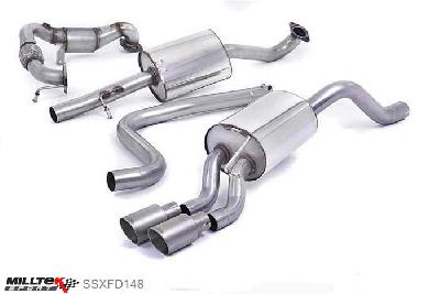 SSXFD148, Ford Fiesta 1.0T EcoBoost (100/125/140PS) 2013- Milltek, Turbo-back system including Hi-Flow Sports Cat, Resonated (quieter). Titanium Tips. Requires a Stage 2 ECU remap. Requires Fiesta Zetec S rear valance (part number 1833264) available from your local Ford dealer Twin 80mm GT80 Titanium, 2,37 inch, 60,3mm