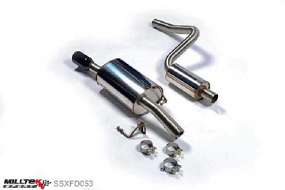 SSXFD053, Ford Fiesta Mk6 ST 150 2005-2008 Milltek, Cat-back system, Resonated (quieter) Ceramic Coated Satin Black Trim, 2,36 inch, 60mm