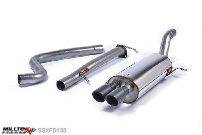 SSXFD133, Ford Fiesta ST 1.6 litre EcoBoost 182PS and ST200 2012- Milltek, Cat-back system, Race system. Non-resonated (louder) with Cerakote Black Tips Twin 80mm GT80 Cerakote Black, 2,75 inch, 69,85mm