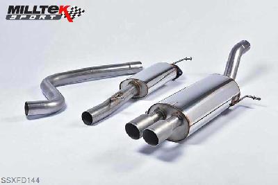 SSXFD144, Ford Fiesta ST 1.6 litre EcoBoost 182PS and ST200 2012- Milltek, Cat-back system, Race system. Non-resonated (louder) with Titanium Tips Twin 80mm GT80 Titanium, 2,75 inch, 69,85mm