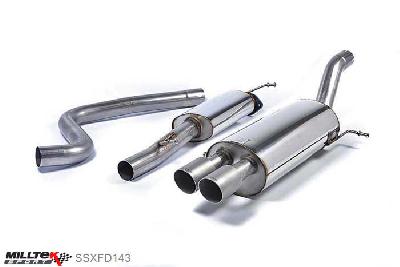 SSXFD143, Ford Fiesta ST 1.6 litre EcoBoost 182PS and ST200 2012- Milltek, Cat-back system, Resonated (quieter) with Titanium Tips. EC-Approved Twin 80mm GT80 Titanium, 2,75 inch, 69,85mm