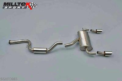 SSXFD085, Ford Focus MK2 RS 2.5T 305PS 2009-2010 Milltek, Cat-back system, EC Type-Approved Resonated Road System Dual DTM, 3 inch, 76,2mm