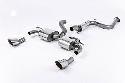 SSXFD070, Ford Focus MK2 RS 2.5T 305PS 2009-2010 Milltek, Cat-back system, Resonated (quieter) Dual DTM, 3 inch, 76,2mm
