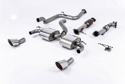 SSXFD083, Ford Focus MK2 RS 2.5T 305PS 2009-2010 Milltek, Turbo-back system including Hi-Flow Sports Cat, EC Type-Approved Resonated Road System Dual DTM, 3 inch, 76,2mm