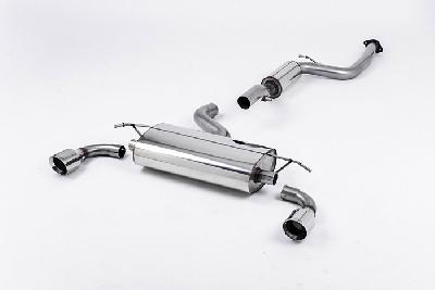 SSXFD075, Ford Focus Mk2 ST 225 2005-2010 Milltek, Cat-back system, Resonated (quieter) with GT-100 Polished Trims 100mm GT100 Polished, 2,75 inch, 69,85mm