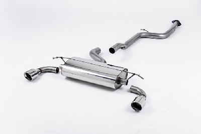 SSXFD042, Ford Focus Mk2 ST 225 2005-2010 Milltek, Cat-back system, Non-resonated (louder) with 100mm Jet Polished Trims 100mm Jet, 2,75 inch, 69,85mm