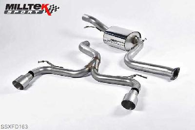 SSXFD163, Ford Focus Mk2 ST 225 2005-2010 Milltek, Cat-back system, 3-inch 'Race' System - Titanium GT-100 Trims Dual 100mm GT100 Titanium, 3 inch, 76,2mm
