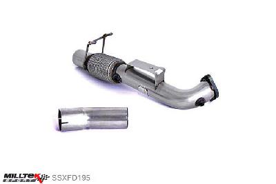 SSXFD195, Ford Focus Mk3 RS 2.3-litre EcoBoost 4wd 5-Door Hatchback 2016- Milltek, Large-bore Downpipe and De-cat, Large Bore Downpipe with Decat. Requires Stage 2 ECU Remap. For fitment to Milltek Sport Cat Back Only, 3 inch, 76,2mm