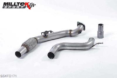 SSXFD171, Ford Mustang 2.3 EcoBoost (Fastback) 2015- Milltek, Large-bore Downpipe and De-cat, For Fitment to OE System Only. Stage 2 ECU Remap Required , 2,76 inch, 70mm
